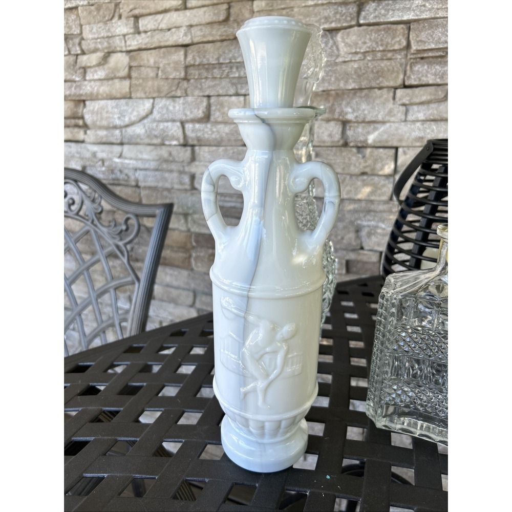 13 Inch Vintage White Marble Wine Decanter Olympic
